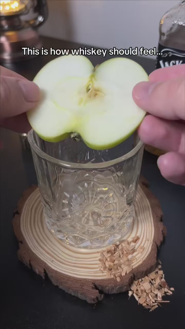 Whisky-Räucherset mit Brenner, 6 Holzchip-Aromen & 2 Gläser